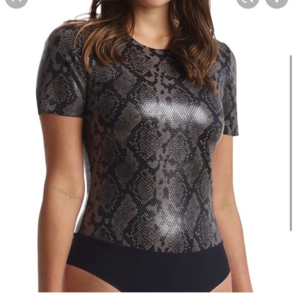 Commando Tops - Commando Faux Snakeskin Bodysuit Brown